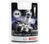 Автолампа BOSCH H4 12V 60/55W GIGALIGHT+120 1шт, блистерная упаковка 1987301109