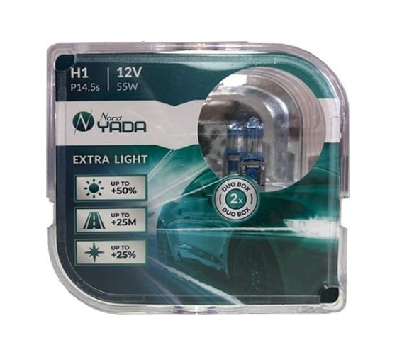 Лампа Nord-Yada H1 12V 55W EXTRA LIGHT +50 % Plastic case - 2шт. 907362 1