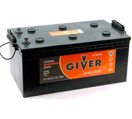Аккумулятор Giver HYBRID 6СТ - 225 евро.конус 225N(3)-CCЧ-СЧ-0