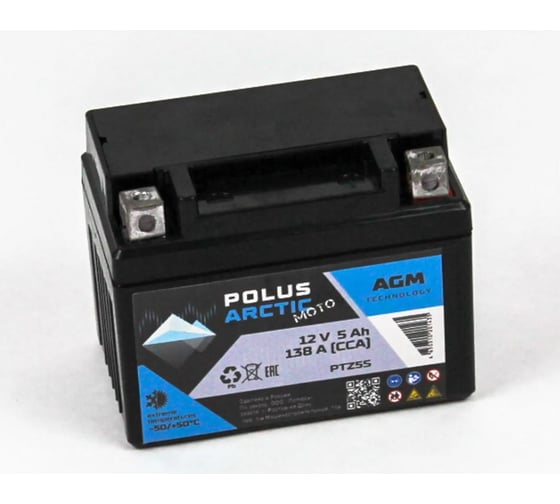 Аккумулятор POLUS ARCTIC MOTO 6CT-5 (PTZ5S) AGM PA(PTZ5S)