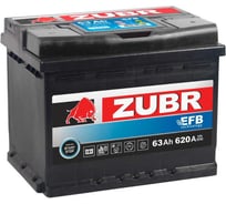 Аккумуляторная батарея EFB 63Ah L+ ZUBR ZE6301 ZE631