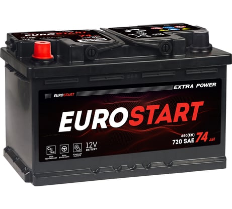 Аккумуляторная батарея EUROSTART Extra Power 74Ah L+ (низкий) EU741
