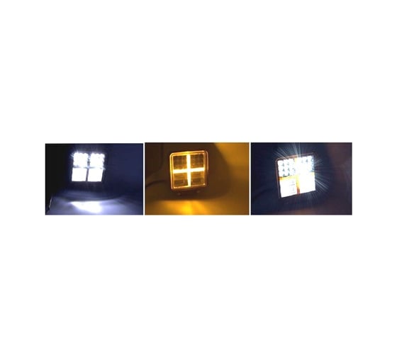 Светодиодный фонарь TORINO AUTO SPOT 4х5 и 2х9 LED 9-30V квадрат 105х105х20, бел и оранж JRT68F