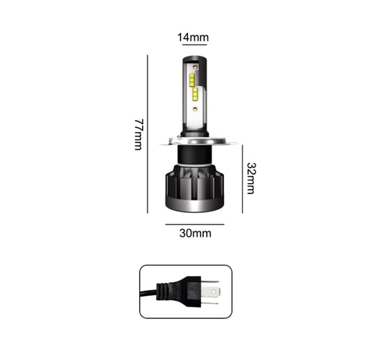 Лампа головного света TORINO AUTO со светодиодами 2 шт. CREE 60W6000LM 9-32V без вентилятора H11Х1