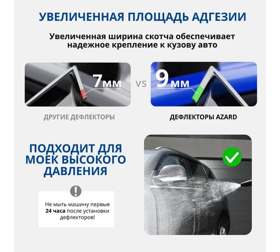 Дефлекторы окон AZARD GROUP для а/м Lada Vesta 2015-н.в., седан, накладные, к-т 4шт, DEF00900