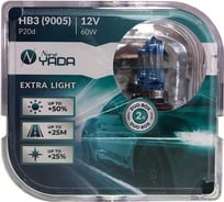 Лампа Nord-Yada HB3, 9005 12V 60W EXTRA LIGHT +50 % Plastic case - 2шт 907368