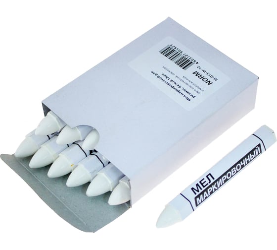Мел маркировочный NORM для резины, белый 12 штук M-D13-W-12