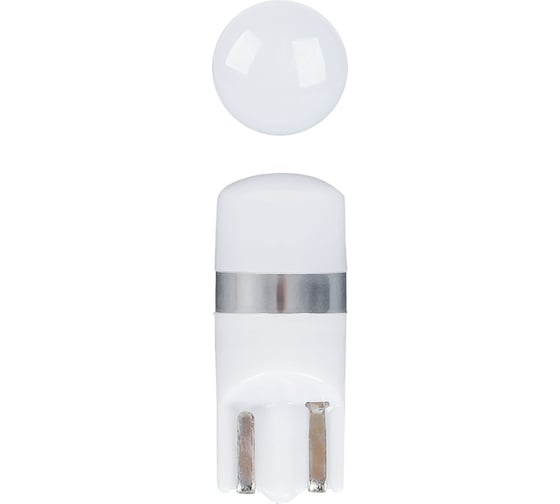 Лампa автомобильная светодиодная Airline T10 (W5W), 12/24В, 1LED, Белая, рассеиватель, PLUS (10 шт.) AEAR316
