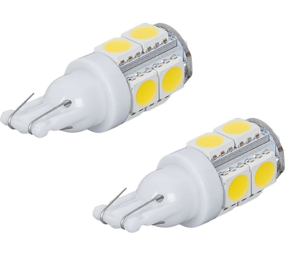 Лампa автомобильная светодиодная Airline T10 (W5W), 12В, 9LED 5050, Белая (10 шт.) AEAR305