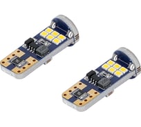 Лампa автомобильная светодиодная Airline T10 (W5W), 12/24В, 18LED, Белая, обманка CANBUS, биполярная, PRO (10 шт.) AEAR324
