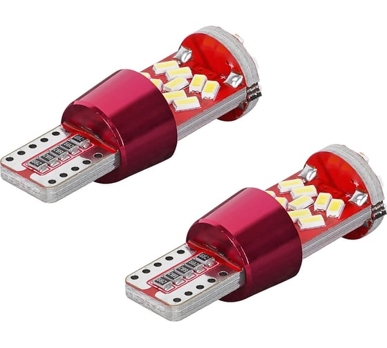 Лампa автомобильная светодиодная Airline T10 (W5W), 12/24В, 27LED, Белая, обманка CANBUS, биполярная, металл, PRO AEAR328