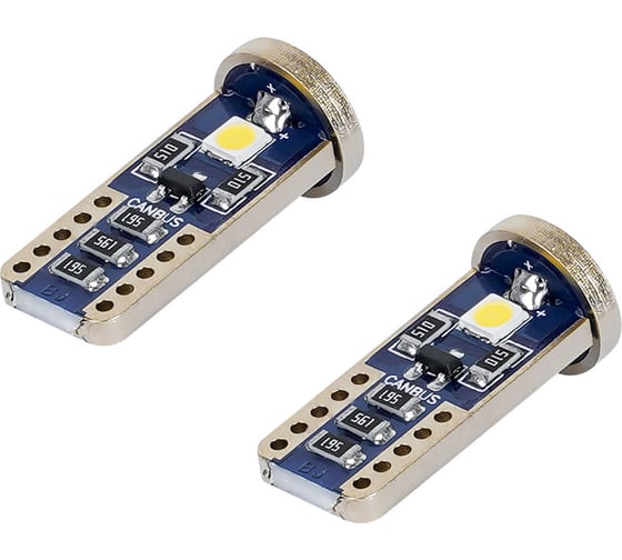Лампa автомобильная светодиодная Airline T10 (W5W), 12В, 3LED, Белая, обманка CANBUS, биполярная, PRO (10 шт.) AEAR320