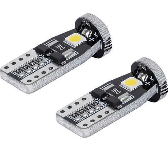 Лампa автомобильная светодиодная Airline T10 (W5W), 12В, 3LED, Белая, обманка CANBUS, биполярная, PLUS (10 шт.) AEAR318