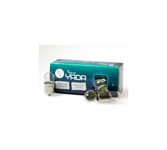 Лампа Nord-Yada R 10W 12V BA15s, колба прямая, автолампа, габариты 903111