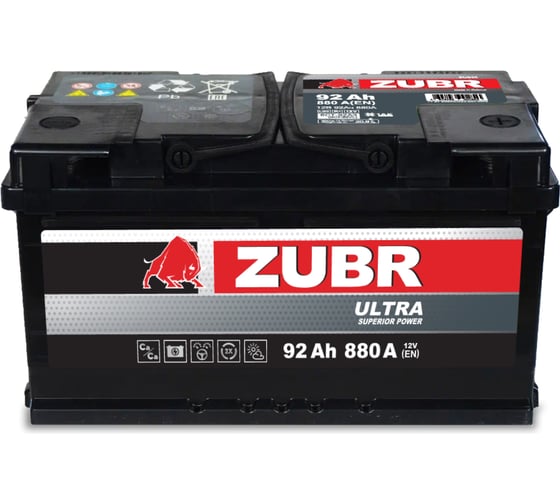Аккумуляторная батарея ZUBR Ultra 92Ah R+ (низкий) ZU920