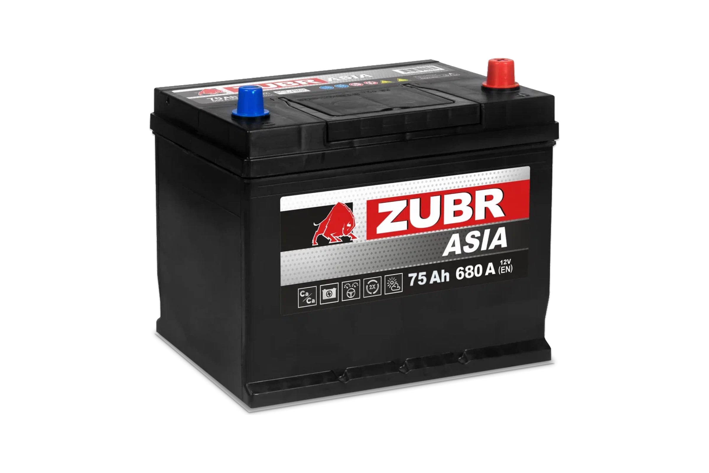 АккумуляторнаябатареяZUBRUltraAsia75AhR+(нижнийборт)ZSA750