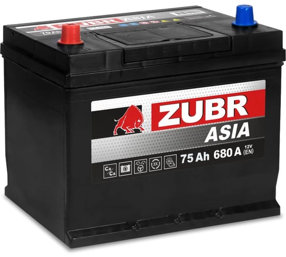 Аккумуляторная батарея ZUBR Ultra Asia 75Ah L+ (нижний борт) ZSA751