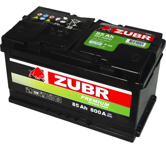 Аккумуляторная батарея ZUBR Premium 85Ah R+ (низкий) ZP850