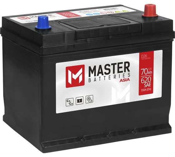 Аккумуляторная батарея MASTER BATTERIES Asia 70Ah R+ MBA700 1