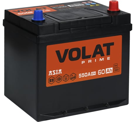 Аккумуляторная батарея VOLAT Prime Asia 60Ah R+ (нижний борт) VPA600