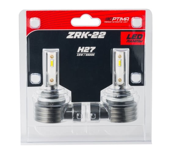 Светодиодные лампы Optima Light H27 Optima LED ZRK-22, 5500K, 12V, комплект 2 лампы Z-H27