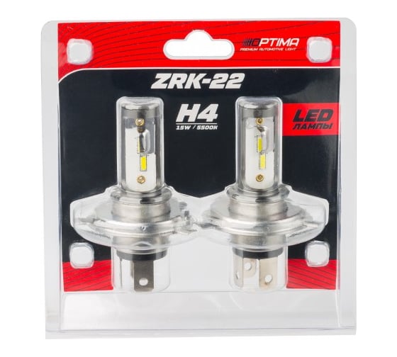 Светодиодные лампы Optima Light H4 Optima LED ZRK-22, 5500K, 12V, комплект 2 лампы Z-H4