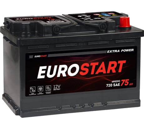 Аккумуляторная батарея EUROSTART Extra Power 75Ah R+ EU750