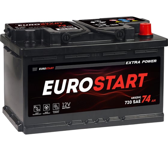 Аккумуляторная батарея EUROSTART Extra Power 74Ah R+ (низкий) EU740