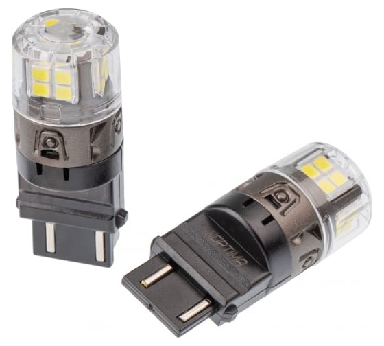 Светодиодная лампа Optima Light 3157 Optima Premium LED ОНИКС, WHITE, 5500K, 650Lm, 12V, (P27/7W), комплект 2 шт O-3157