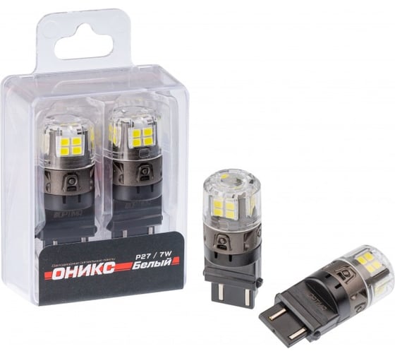 Светодиодная лампа Optima Light 3157 Optima Premium LED ОНИКС, WHITE, 5500K, 650Lm, 12V, (P27/7W), комплект 2 шт O-3157