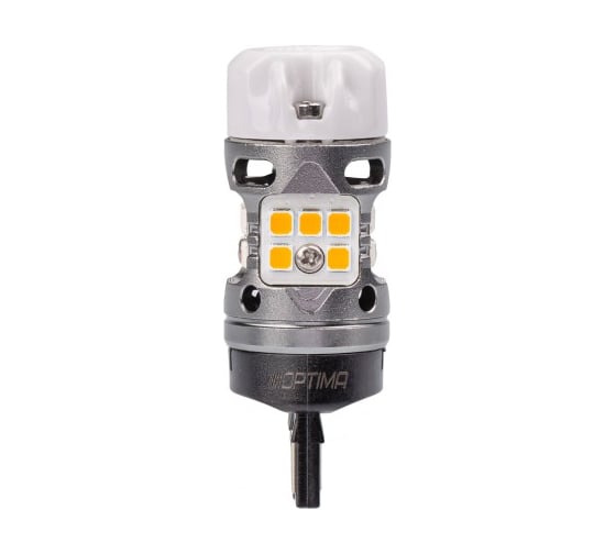 Светодиодная лампа Optima Light 7440 Optima Premium LED ОНИКС, YELLOW, 1000Lm, CAN, 12V, (W21W), комплект 2 шт O-7440-CAN-Y