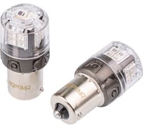 Светодиодная лампа Optima Light P21W Optima Premium LED ОНИКС, RED, 200Lm, 12V, (BA15S), комплект 2 шт O-P21W-R
