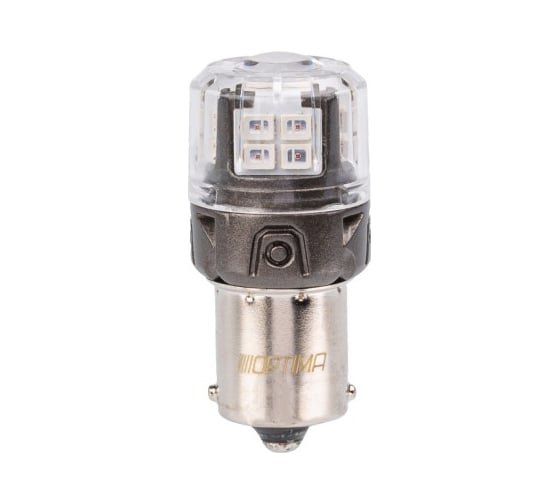 Светодиодная лампа Optima Light P21W Optima Premium LED ОНИКС, RED, 200Lm, 12V, (BA15S), комплект 2 шт O-P21W-R