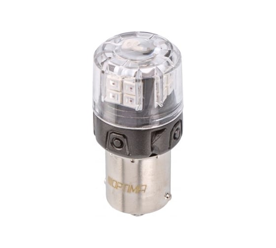 Светодиодная лампа Optima Light P21W Optima Premium LED ОНИКС, RED, 200Lm, 12V, (BA15S), комплект 2 шт O-P21W-R
