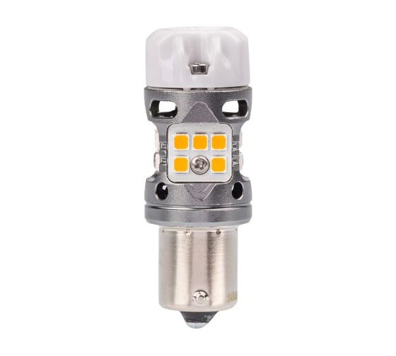 Светодиодная лампа Optima Light PY21W Optima Premium LED ОНИКС, YELLOW, 1000Lm, CAN, 12V, (1156, BAU15), комплект 2 шт O-PY21W-CAN-Y
