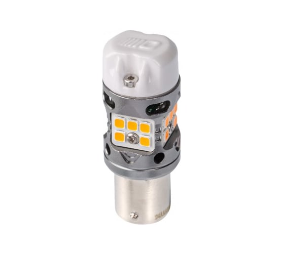 Светодиодная лампа Optima Light PY21W Optima Premium LED ОНИКС, YELLOW, 1000Lm, CAN, 12V, (1156, BAU15), комплект 2 шт O-PY21W-CAN-Y