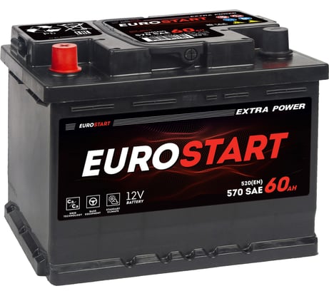 Аккумуляторная батарея EUROSTART Extra Power 60Ah L+ EU601