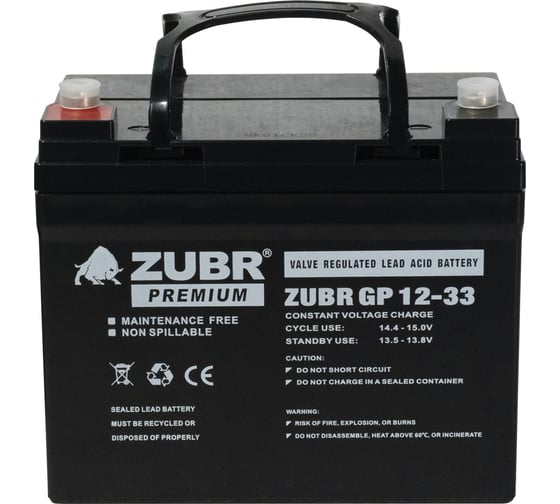 Аккумуляторная батарея ZUBR GP 12V 33Ah, Китай GP12-33(ZUBR)