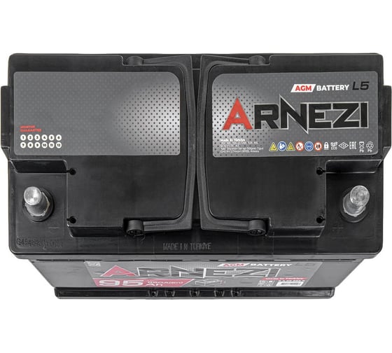 Аккумулятор Arnezi AGM Start-stop 95 А/ч обратный R+ 353x175x190 L5 EN 850 А E4090950