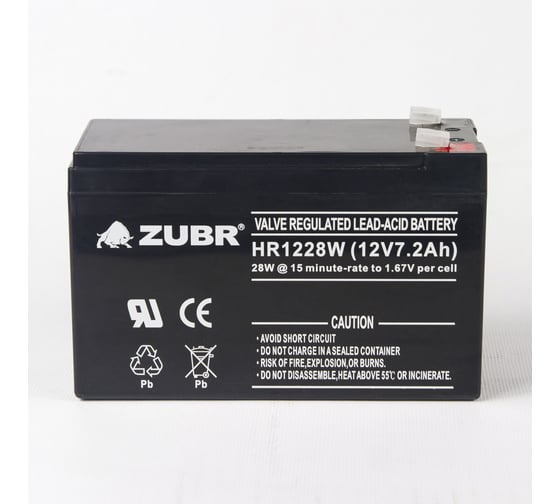 Аккумуляторная батарея ZUBR HR12-28W 12V7.2 Ah HR12-28W(ZUBR)