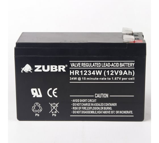 Аккумуляторная батарея ZUBR HRL 12-34W, Китай HRL12-34W(ZUBR)