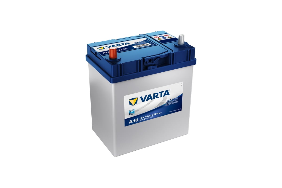 Аккумулятор VARTA Blue Dynamic 40 А/ч прямая L+ A15 187x127x227 EN330 А  540127033