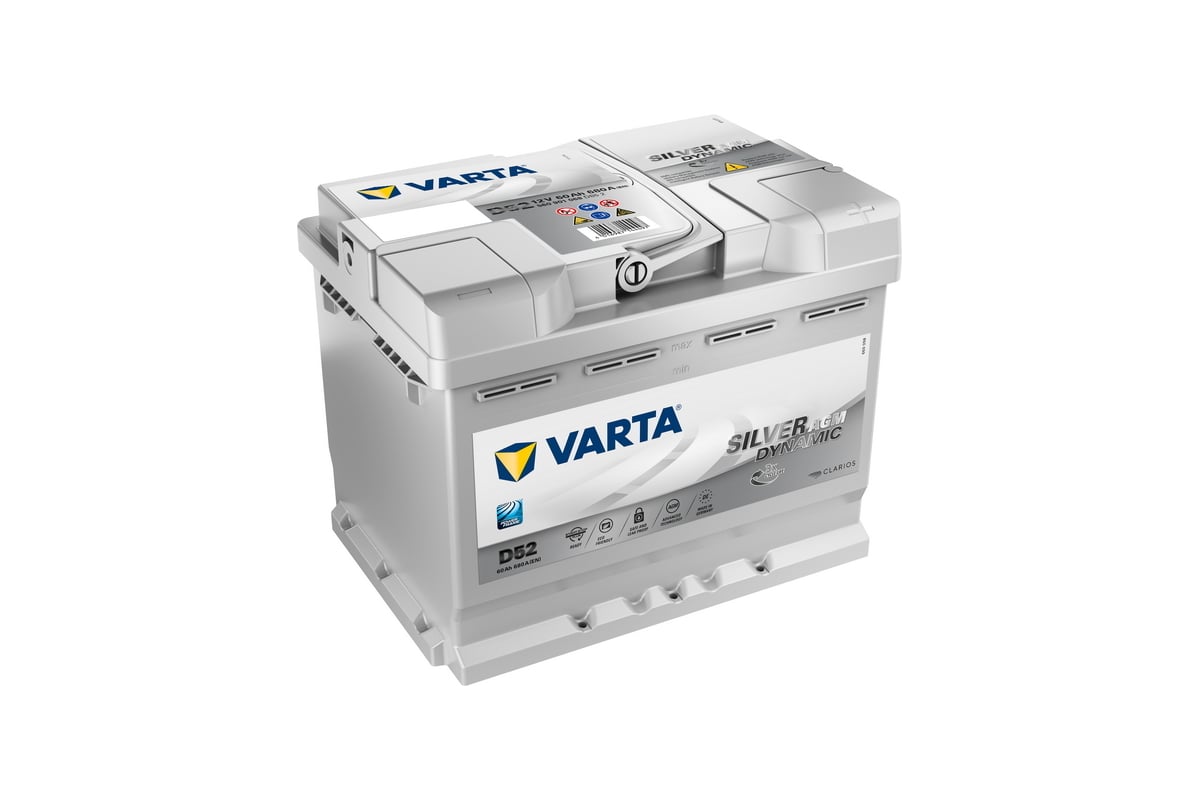 Аккумулятор VARTA Silver Dynamic AGM 60 А/ч обратная R+ D52 242x175x190  EN680 А 560901068 - выгодная цена, отзывы, характеристики, фото - купить в  Москве и РФ