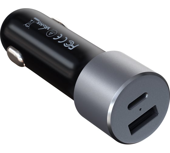 Автомобильное зарядное устройство Satechi 72W, Type-C PD Car Charger, цвет серый космос ST-TCPDCCM
