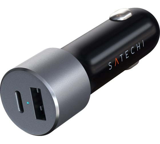 Автомобильное зарядное устройство Satechi 72W, Type-C PD Car Charger, цвет серый космос ST-TCPDCCM