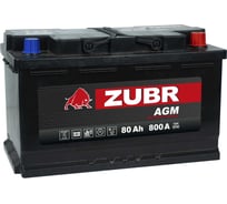 Аккумуляторная батарея AGM 80Ah R+ ZUBR ZA800