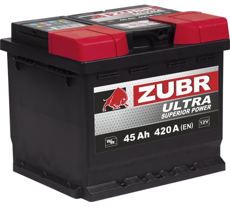 Аккумуляторная батарея ZUBR Ultra 45Ah R+ (низкий) ZU450