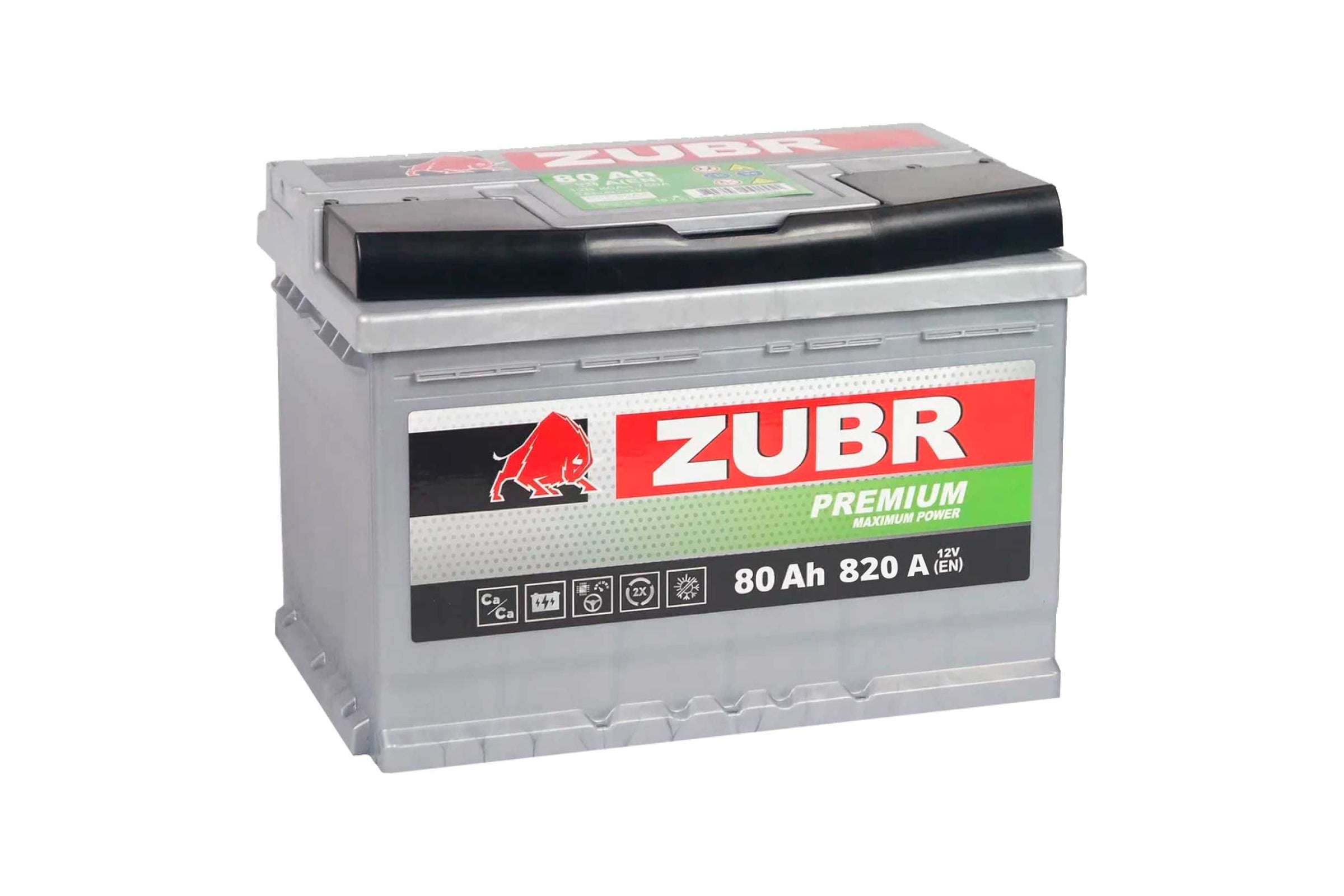 АккумуляторнаябатареяZUBRPremium80AhR+ZP800