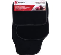 Автомобильные коврики TORSO ворс, 67х45 см, 43х30 см, черный, 4 шт. 3821860