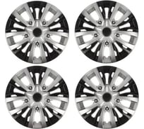 Колесные колпаки TORSO ЛИОН R15, серебристо-черный карбон, набор 4 шт. 2471893